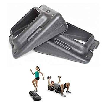 Element Fitness Slanted Step Risers - Adjustable Aerobic Workout Platform for Step Training, Home Gym & Cardio Exercises (2 Pack) - Perfect for HIIT, Yoga & Group Fitness Classes
