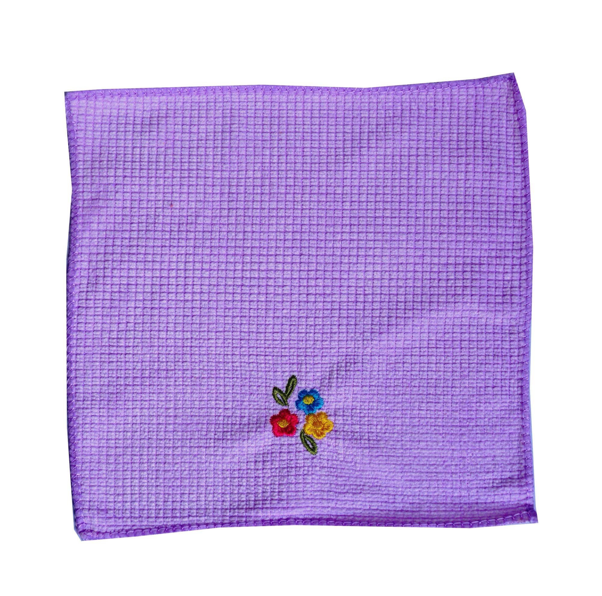 Space Fly Embroidery Cotton Handkerchiefs for Women - Ultra Soft Face Towels & Hankies Set of 6 (26x26cm) - Multi Color - Perfect for Gifts, Weddings, and Everyday Elegance