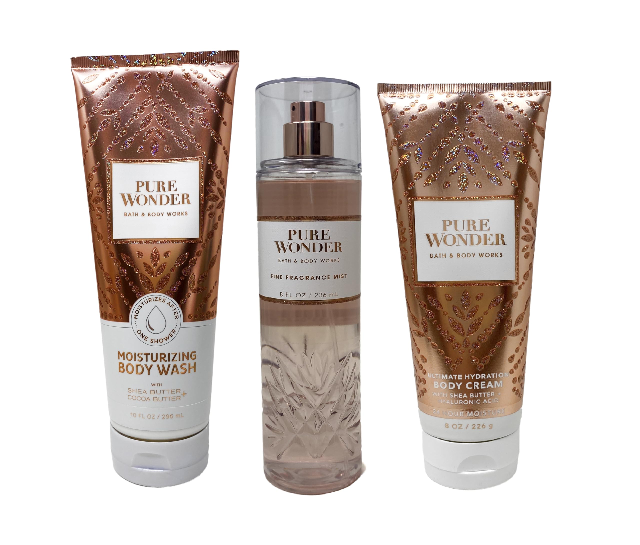 Pure Wonder Trio Gift Set - Fragrance Mist, Body Cream & Moisturizing Body Wash by Bath & Body Works | Luxurious Skincare & Scent Combo for Gifting, Self-Care & Relaxation