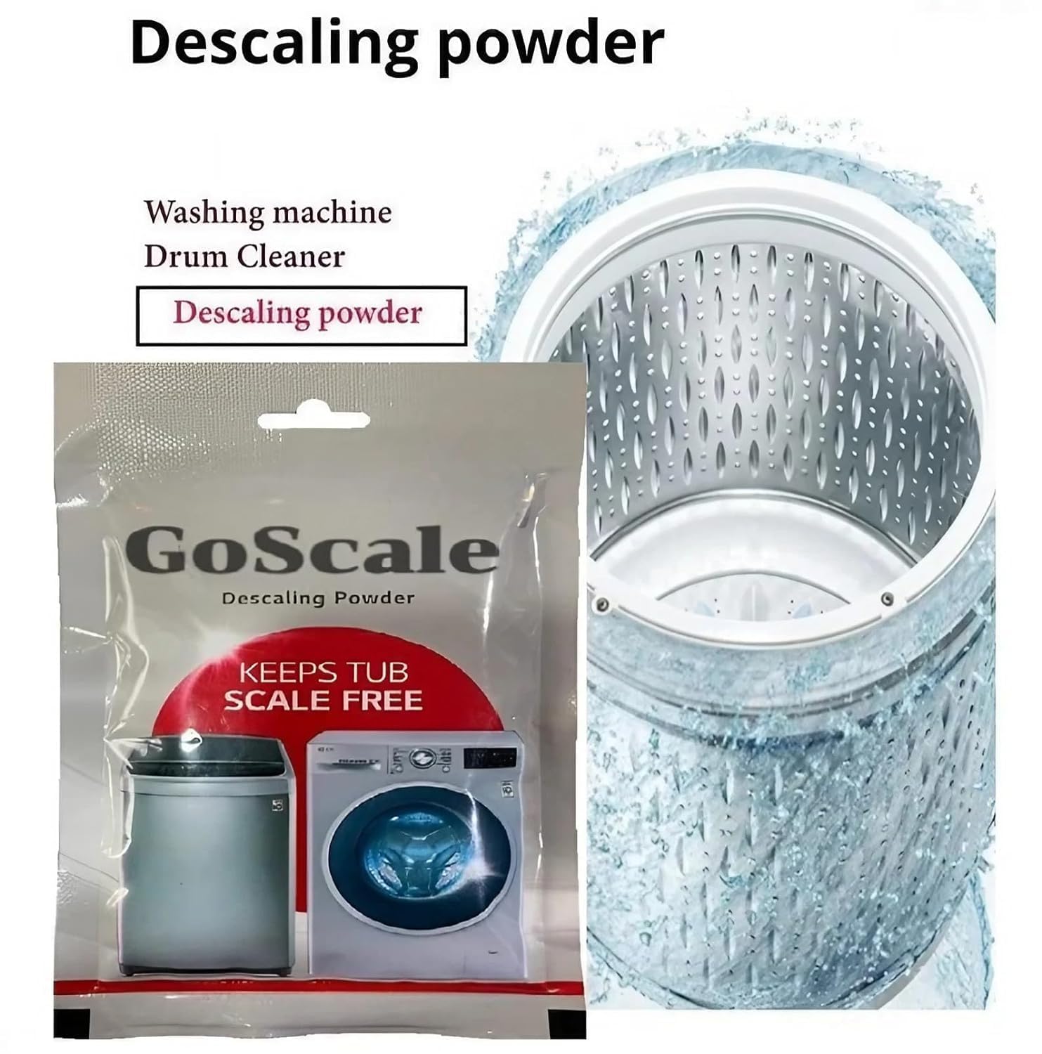 **LG Washing Machine Descaler Powder - Compatible with Front Load & Top Load Models, 100g (Pack of 15) - Deep Clean Drum, Remove Limescale & Odors - Ideal for Laundry Maintenance & Appliance Care**