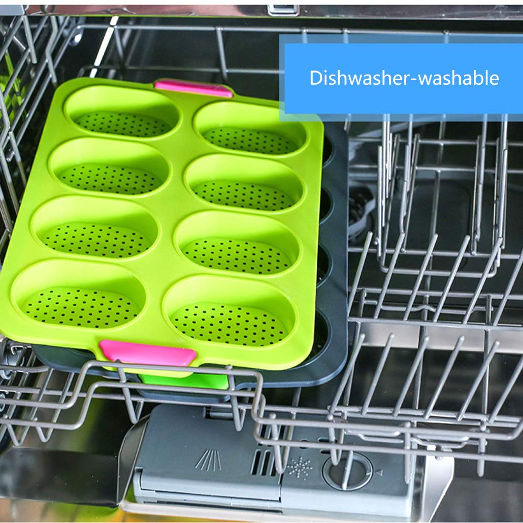 Non-Stick Silicone Baking Pan Set for Muffins & Baguettes - Oven, Microwave & Dishwasher Safe - Perfect for Home Baking, Party Treats & Holiday Cooking