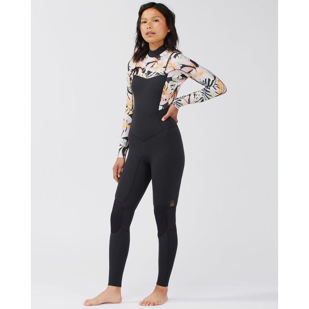 Billabong Salty Dayz 4/3mm Women's Chest Zip Wetsuit - Paradise Black - Perfect for Surfing, Diving & Water Sports