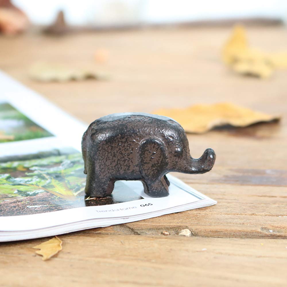 Cast Iron Elephant Paperweight - Heavy Duty Office Desk Decor, Garden & Home Decoration, Animal Figurine Collection for Bookshelf Display | Perfect Gift for Elephant Lovers & Feng Shui Decor