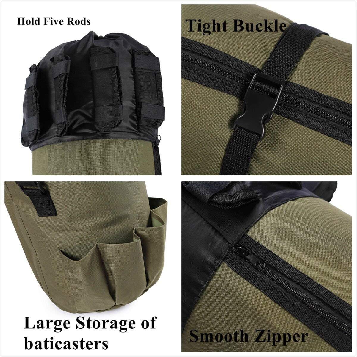 KW-Joey Multi-Functional Fishing Rod Storage Bag - Waterproof Shoulder/Carrying Case for Saltwater & Freshwater Fishing - Perfect for Travel, Boat Trips & Shore Fishing