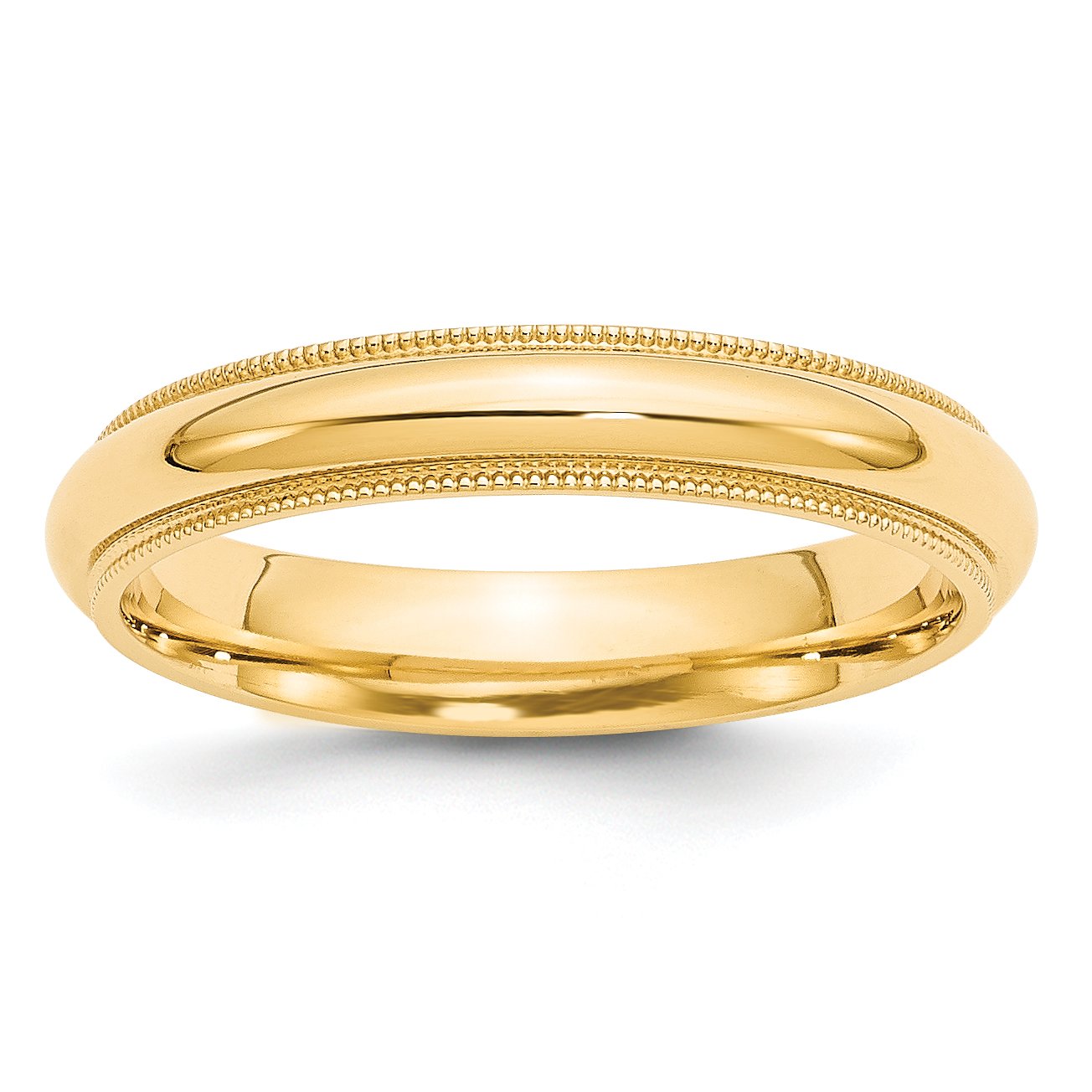 10K Yellow Gold 4mm Milgrain Comfort Wedding Band Ring for Men & Women - Perfect for Engagement, Anniversary, and Everyday Wear