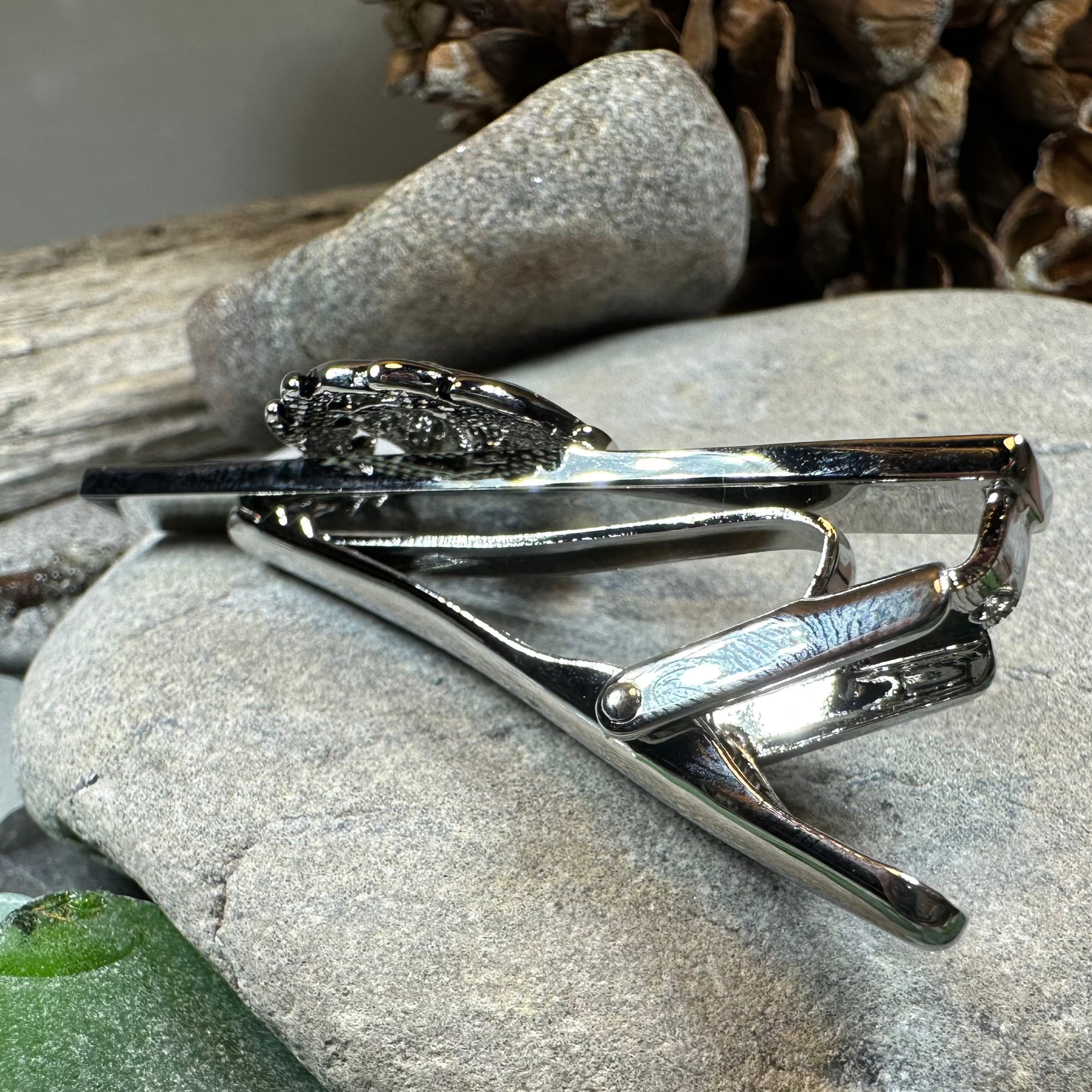 Classic Scottish Thistle Tie Bar - Elegant Silver Plated Kilt Pin for Men's Formal Wear | Perfect for Weddings, Business Meetings & Highland Outfits