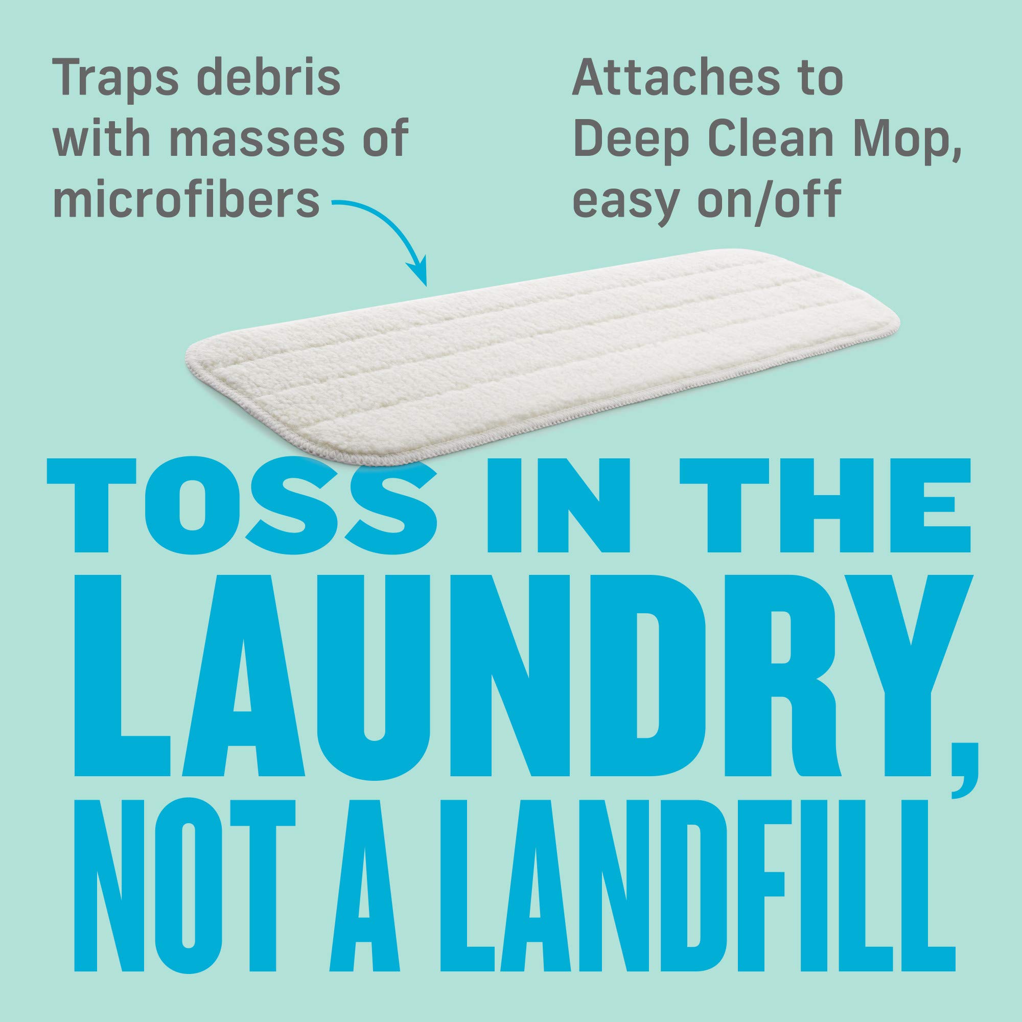 E-Cloth Deep Clean Mop Dusting Head - Reusable Microfiber Dust Mop Replacement Pads for Floor Cleaning (1 Pack, 100 Wash Guarantee) - Perfect for Hardwood, Tile & Laminate Floors