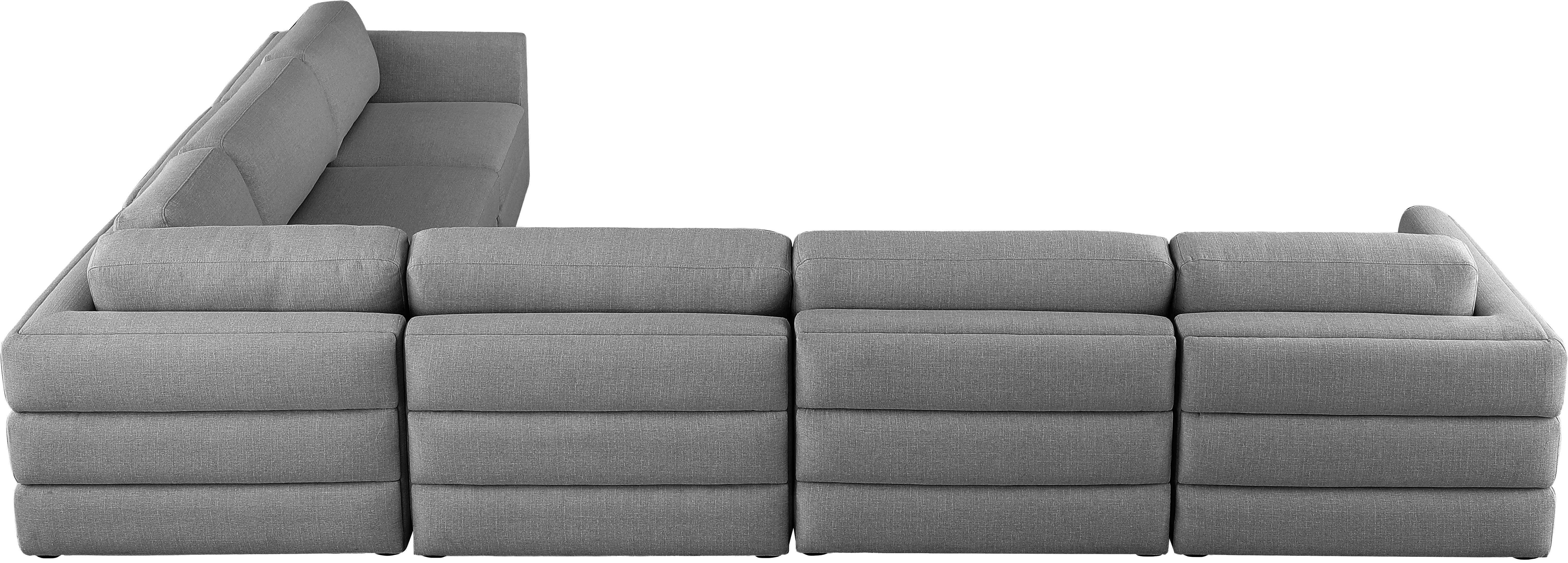Beckham Durable Linen Textured Fabric Modular Sectional Sofa - Modern L-Shaped Couch for Living Room, Family Room & Home Theater Comfort