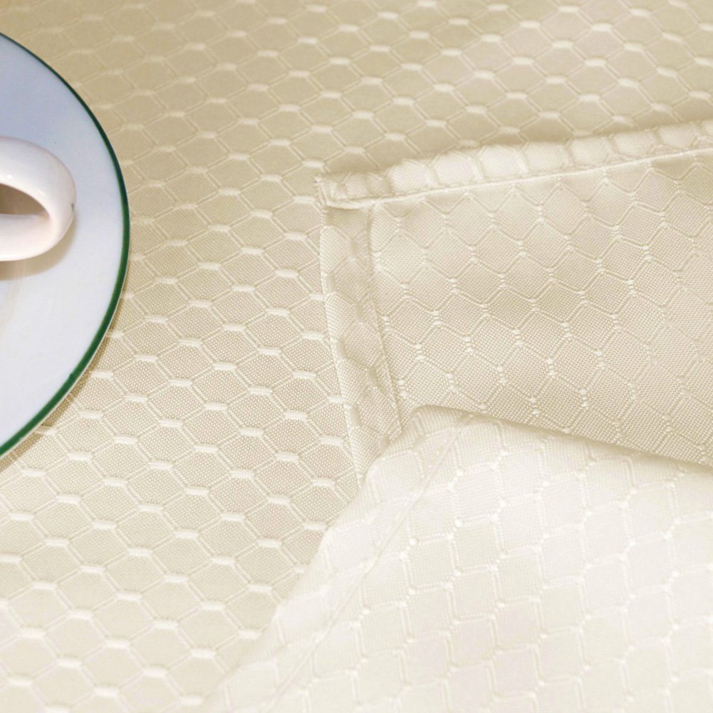 Premium Jacquard Waffle Weave Polyester Tablecloth - Elegant Rectangular Table Cover for Dining, Parties, Christmas & Special Events - Spill-Resistant & Wrinkle-Free Fabric for Home Decor & Holiday Gatherings