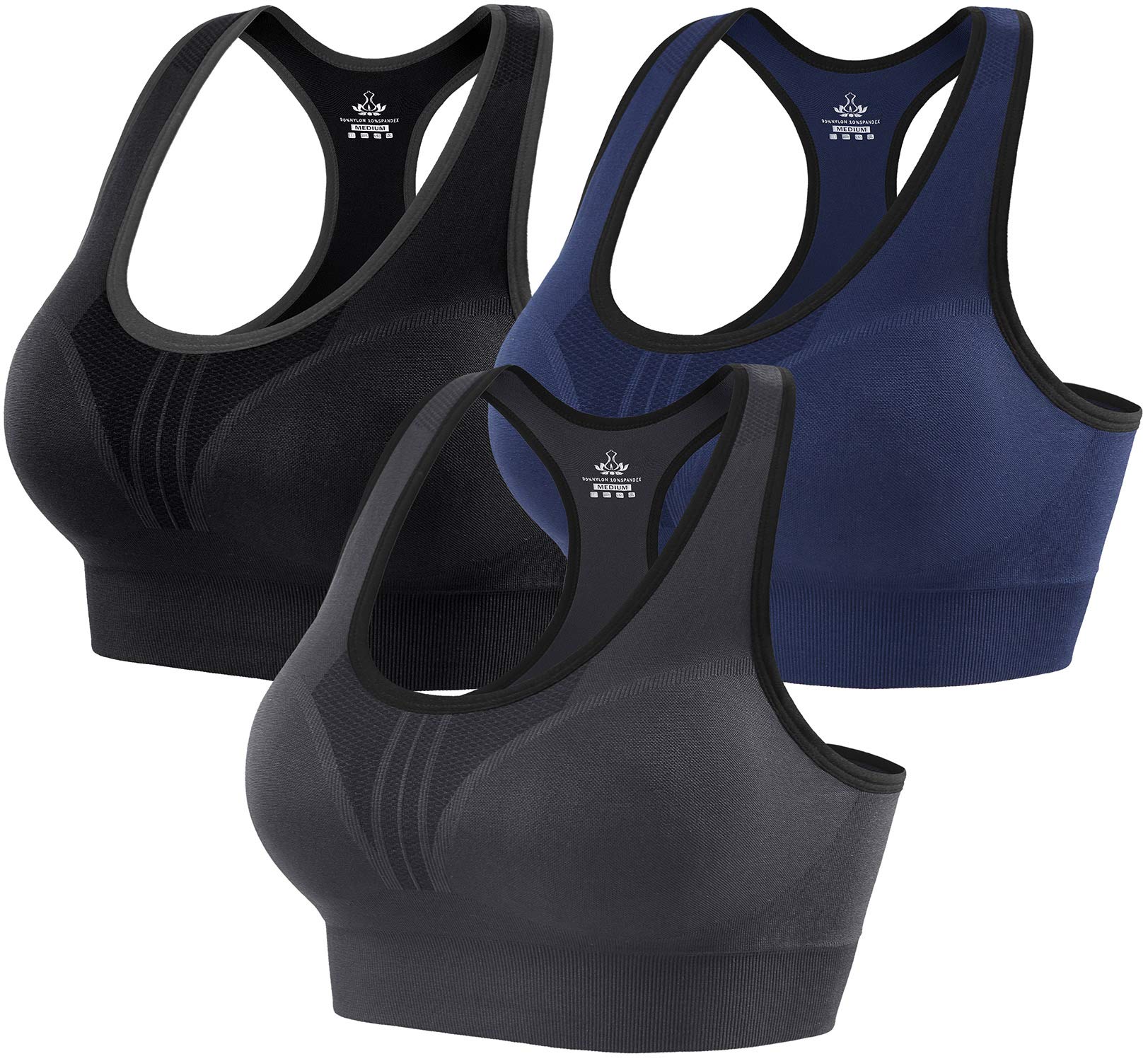 Heathyoga High Impact Sports Bras for Women - Padded Workout, Racerback & Yoga Bras for Running, Gym & Fitness Training