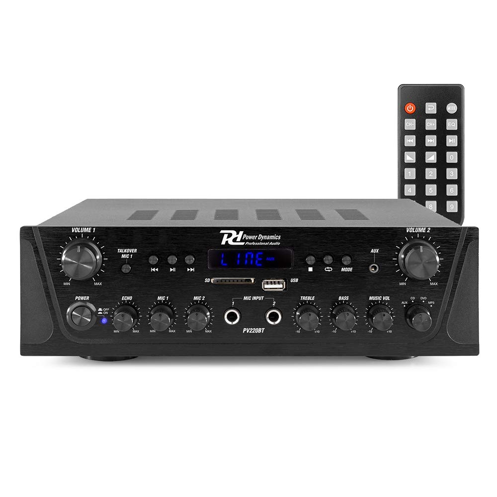 Power Dynamics 2-Zone Bluetooth Ceiling Speaker System - Complete Home Audio Kit with PV220BT Amplifier, 4x FCS6 In-Ceiling Speakers & Cables for Multi-Room Installation | Wireless Music Streaming for Living Room, Bedroom, Office & Commercial Spaces