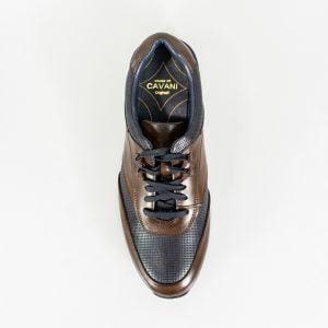 Cavani Portland Navy/Brown Men's Casual Sneakers - Comfortable Walking Shoes for Everyday Wear, Gym & Travel