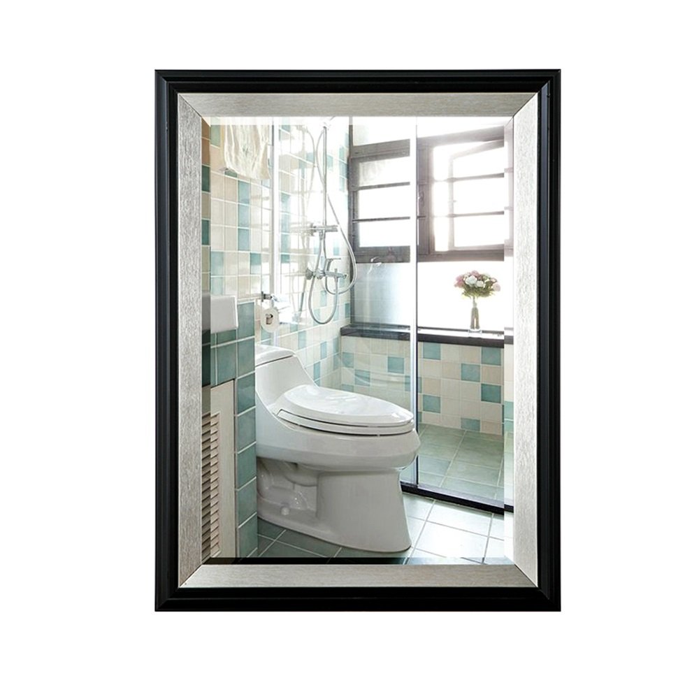 Scandinavian Retro Wall Mirror for Bathroom - 60x80cm Waterproof Silver Mirror Cabinet with Eco-Friendly 5mm Glass, Perfect for Vanity, Toilet & Powder Room Decor (Color: A1)