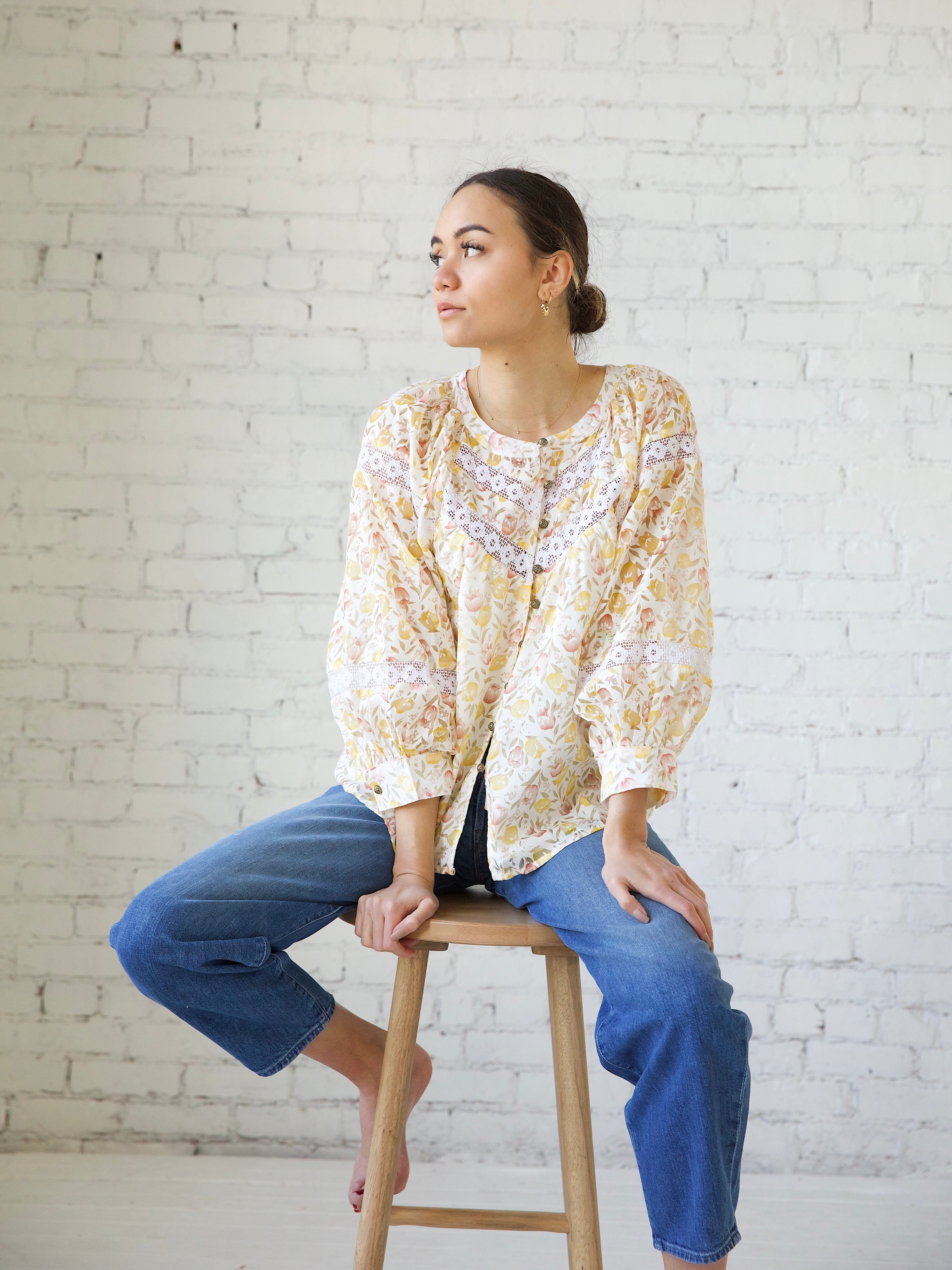 Evie Floral Blouse for Women - Elegant Floral Print Tops, Casual & Office Wear, Spring Summer Fashion Blouse with Short Sleeves | Perfect for Work, Date Night & Outdoor Events