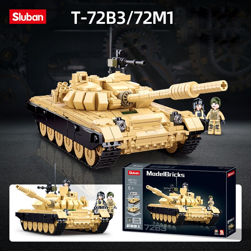 T-72 Modern Soviet Main Battle Tank M38 B1011 Building Blocks Set - 770 PCS Military Model Kit for Collectors & Hobbyists | Perfect for Display, Gifts & War History Enthusiasts