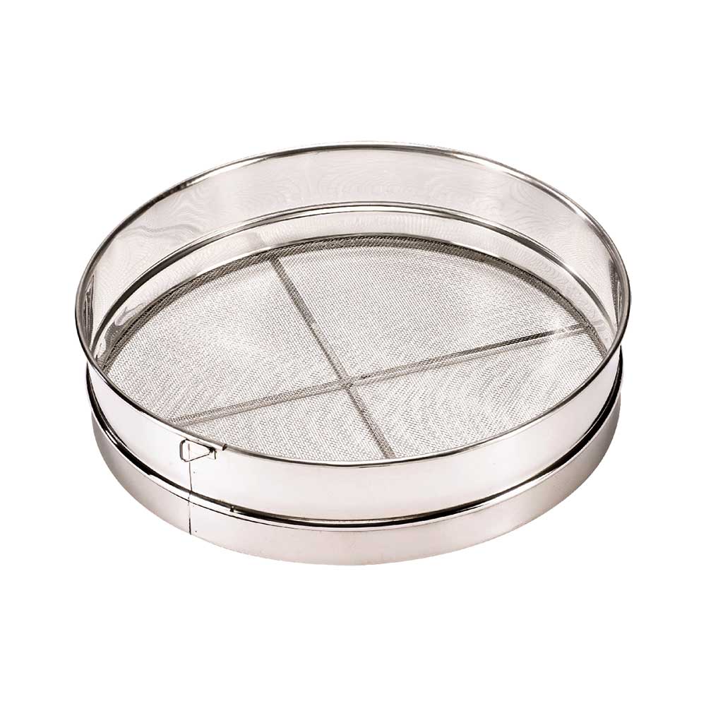 Browne 574146 16 Mesh Round Sieve with Reinforced Crossbar Wire - Durable Stainless Steel Sifter for Baking, Gardening, and Industrial Use