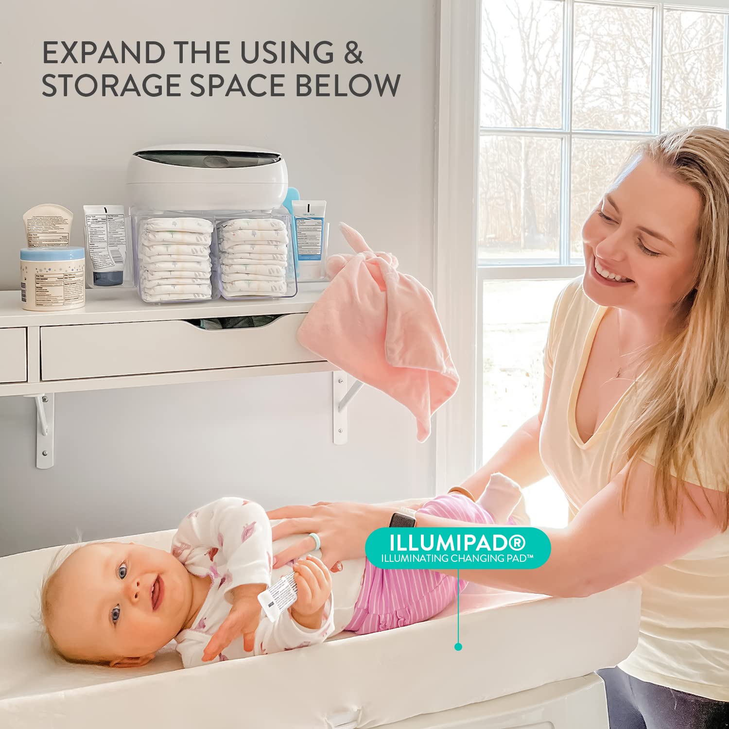 Prince Lionheart EVO Warmies Wipes Warmer Kit with everFRESH Pillow & Dresser Top Diaper Depot - Baby Essentials for Diaper Changing & Nursery Organization (Perfect for Newborn Care & Gift Registry)