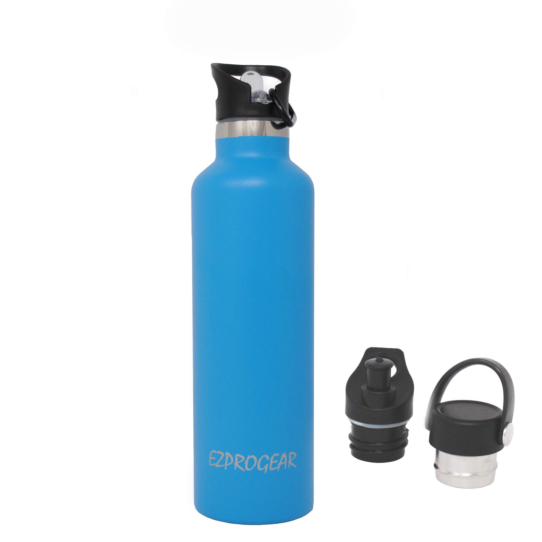 Ezprogear 25 oz Stainless Steel Water Bottle - Double Wall Vacuum Insulated, Leak Proof, BPA Free - Sapphire Blue - Perfect for Gym, Hiking & Outdoor Activities