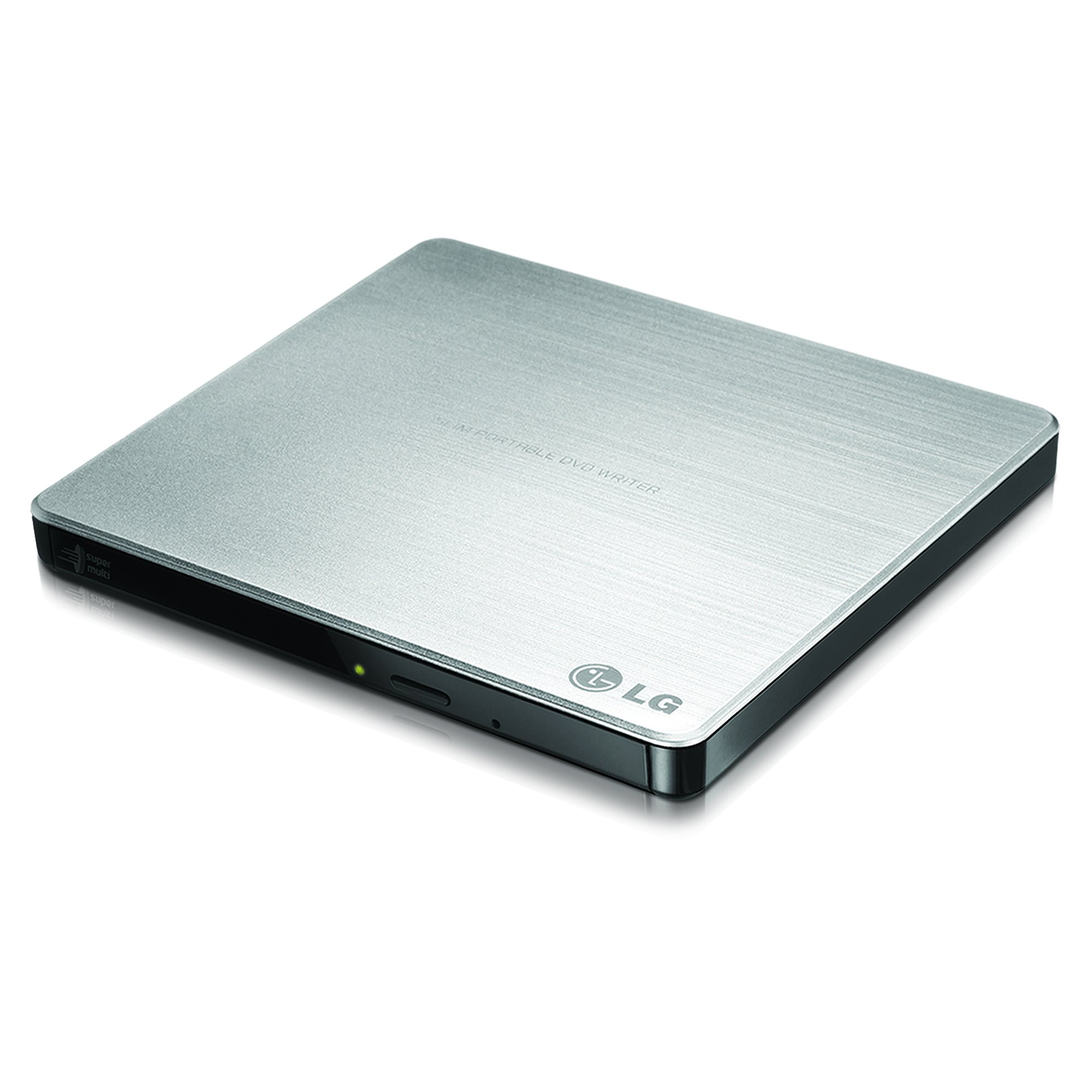 LG GP60NS50 Ultra Slim External DVD Drive - USB 3.0 Portable DVD±RW Burner for PC, Mac, Linux & Surface Pro | M-DISC Support | Silver | Perfect for Home Office, Travel & Media Backup