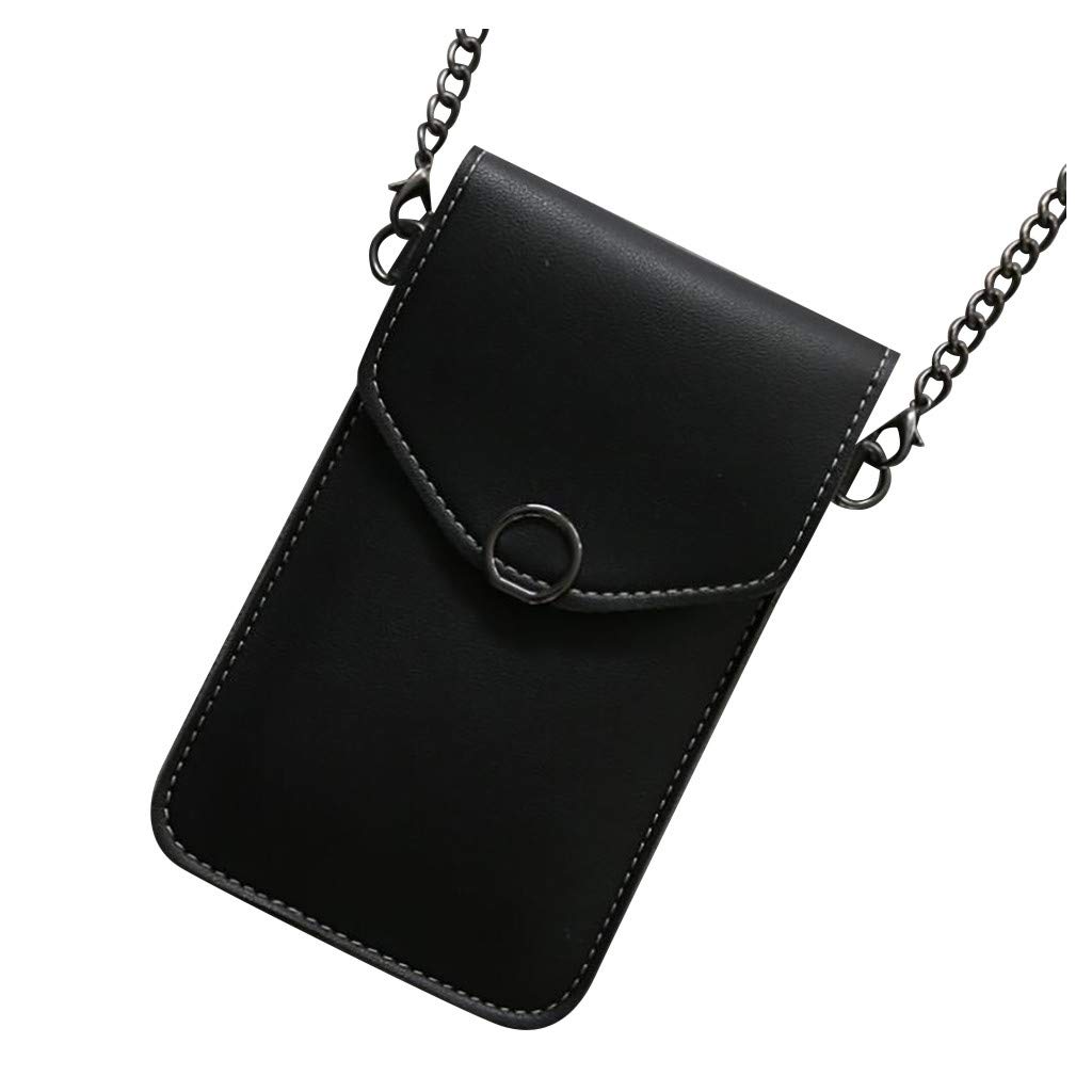 Qwent Women's Touchable Leather Crossbody Shoulder Bag - Mini Phone Wallet Purse for Everyday Use, Travel & Halloween Outfits