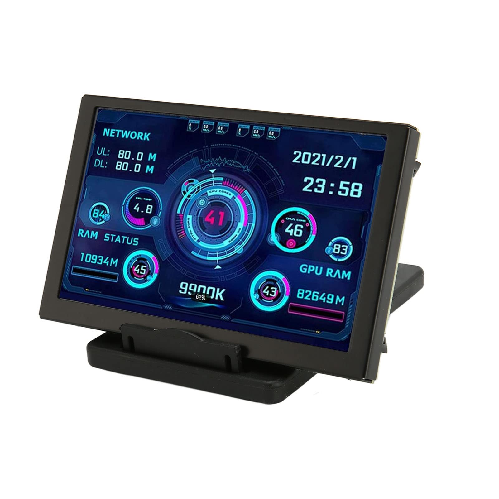5 Inch IPS PC Temperature Monitor - 800x480 HD Display for Computer CPU/GPU Cooling System | Office & Gaming PC Setup Accessory
