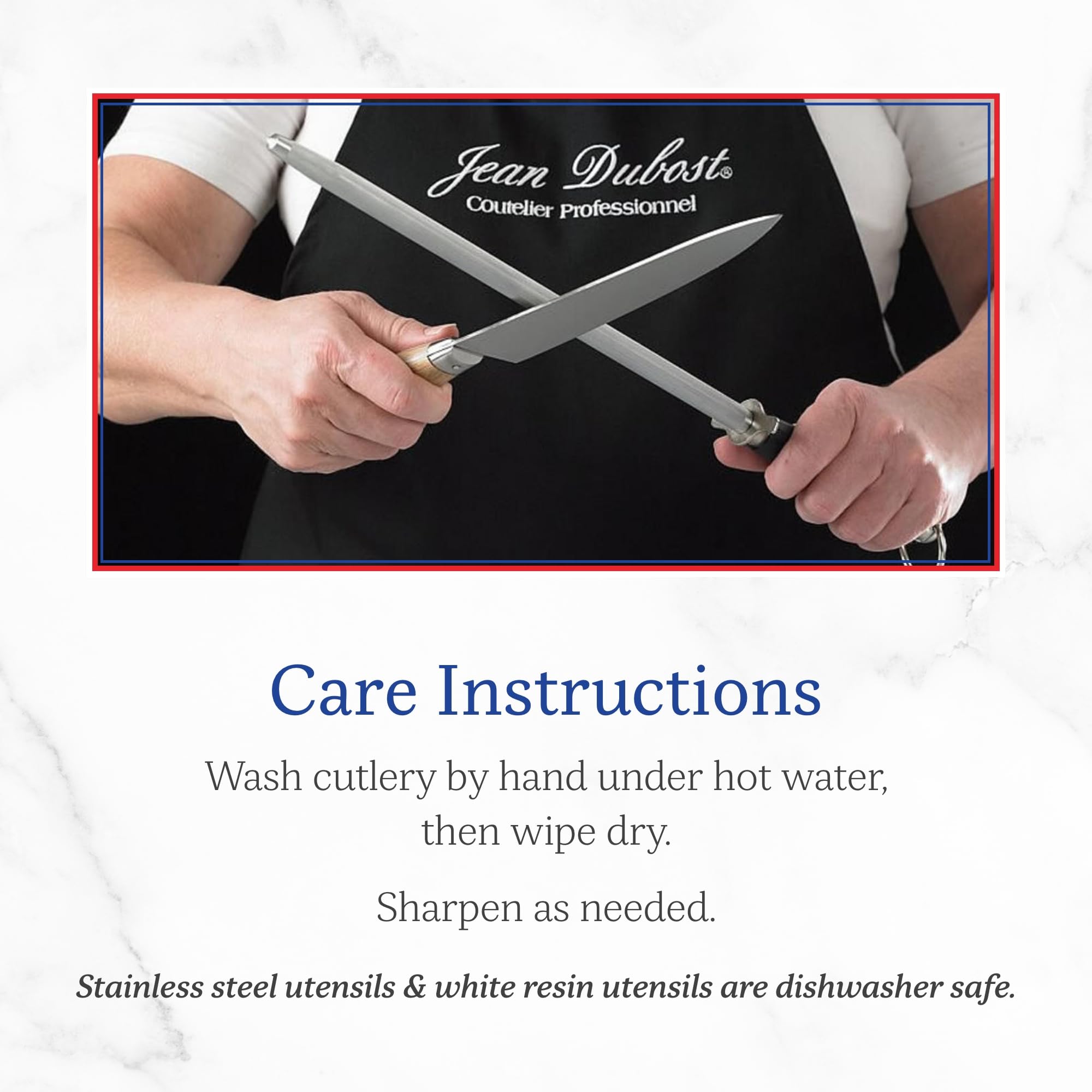 Premium Jean Dubost Laguiole 6-Piece Steak Knife Set with Black Handles - 1.2mm Rust-Resistant Stainless Steel Blades - Includes Wooden Storage Block - Made in France - Perfect for Steak Dinners, BBQ Parties & Gourmet Kitchen Gifts