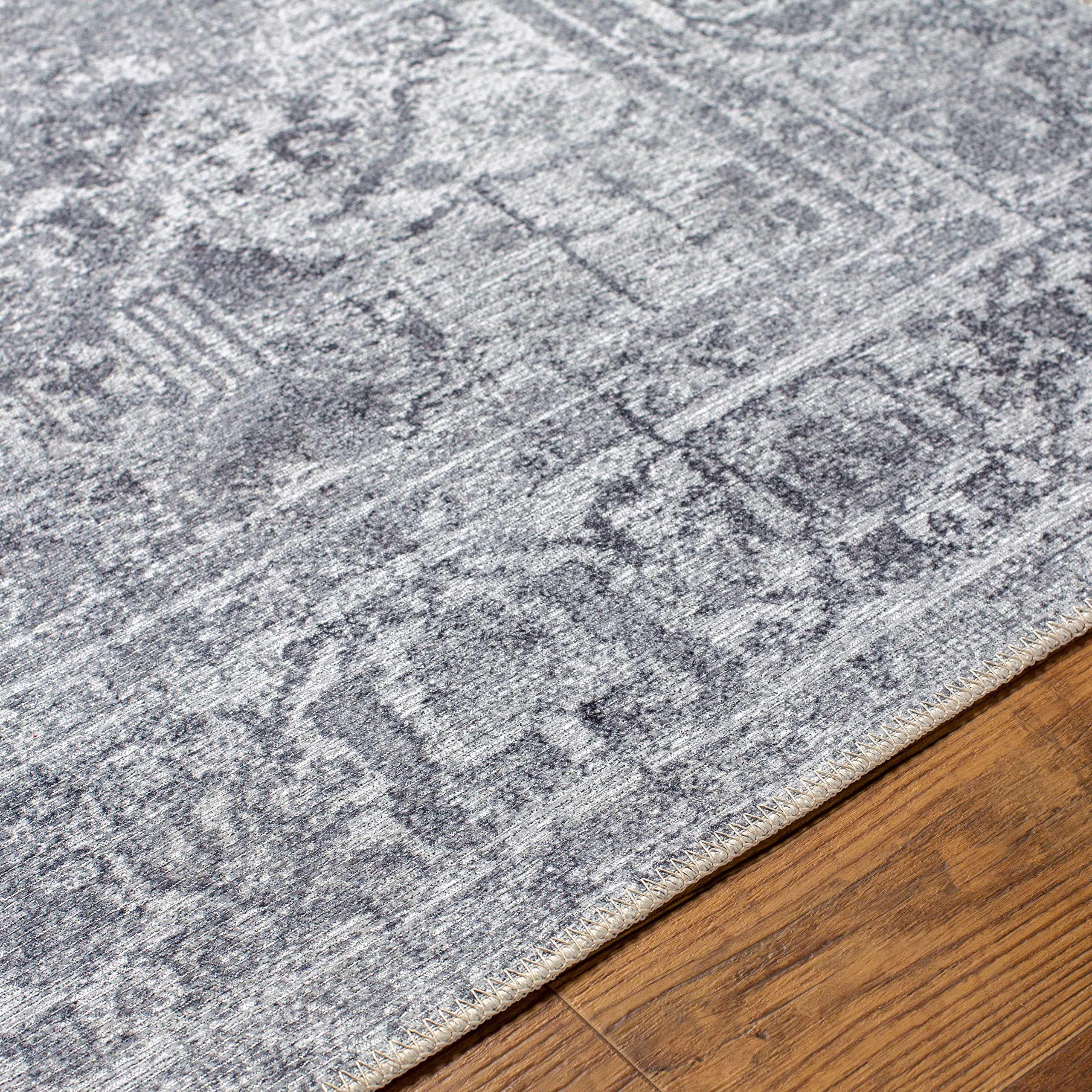 Hauteloom Aquino Soft Plush Machine Washable Area Rug - Gray - 7'10