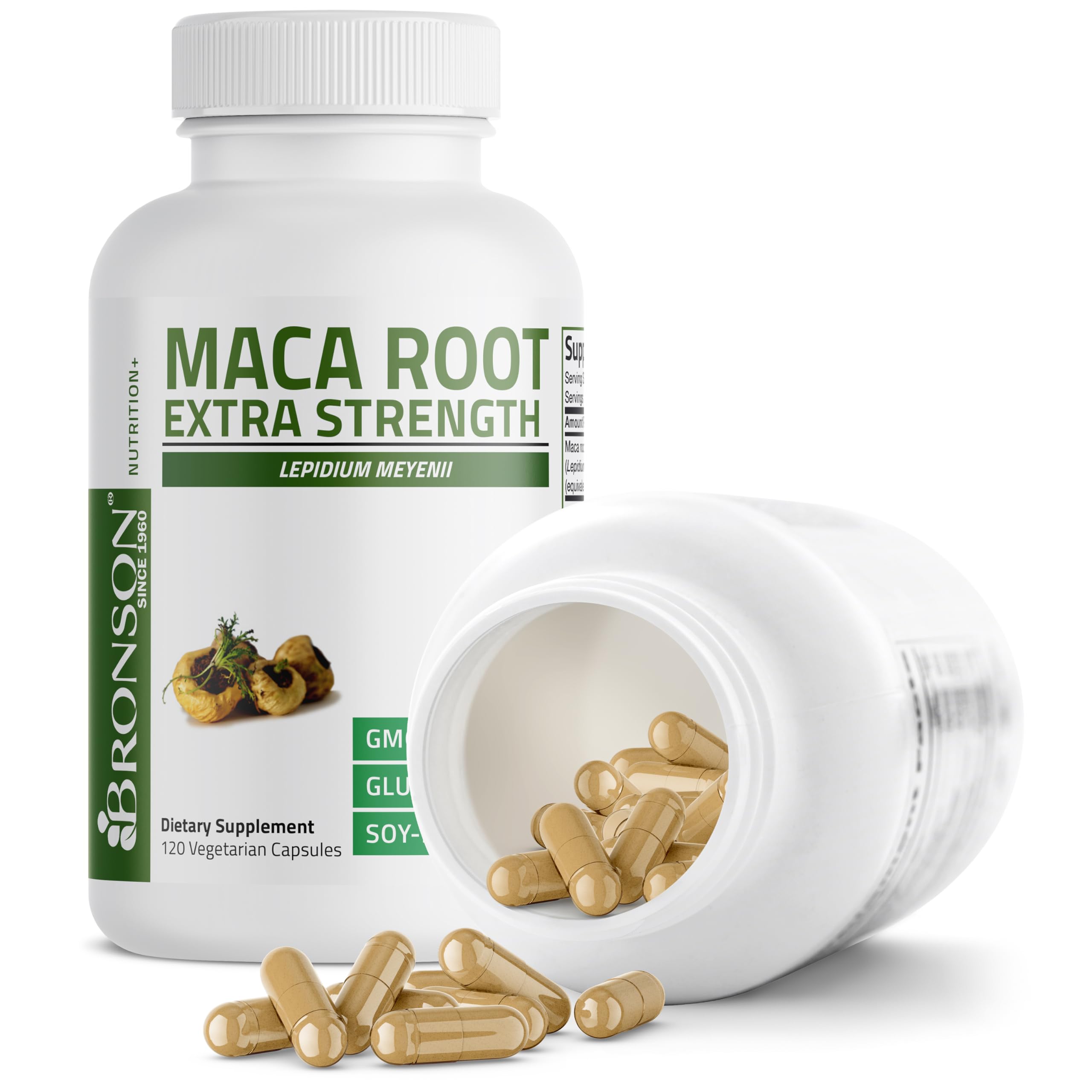 Bronson Maca Root Extract 120 Vegetarian Capsules - Non-GMO, Organic Lepidium Meyenii Supplement for Energy, Stamina & Hormonal Balance - Perfect for Athletes, Fitness Enthusiasts & Stress Relief