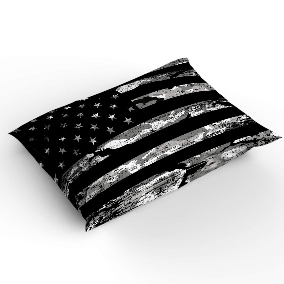 3 Piece Camo Duvet Cover Set Twin Size - Lightweight Soft Comforter Cover with 2 Pillow Shams | Patriotic US Flag Design Bedding for Boys Room, College Dorm & Military Themed Bedroom Decor