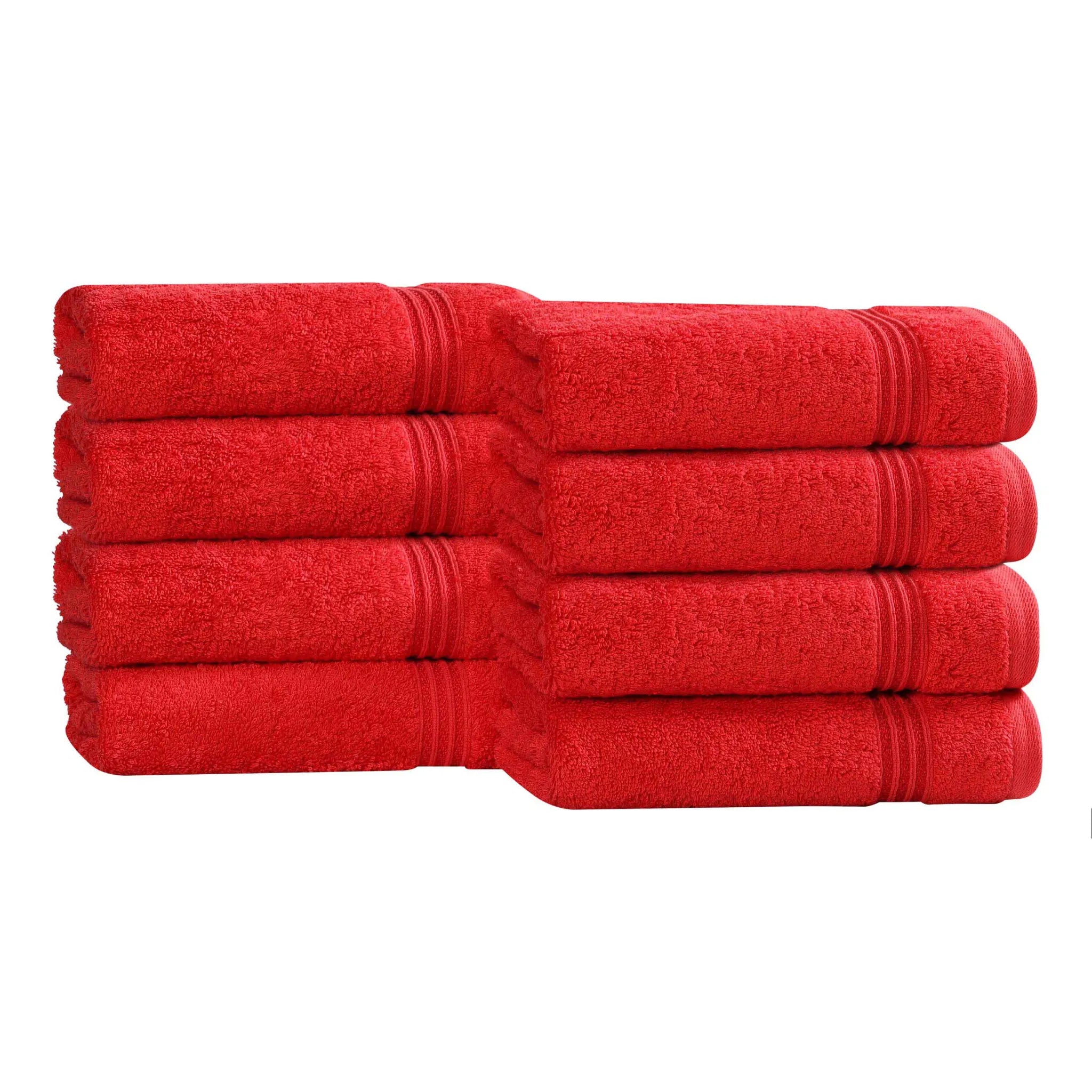 Premium 100% Egyptian Cotton Plush Hand Towels - Ultra Soft & Absorbent Bath Towel Set of 8 for Bathroom, Kitchen & Spa Luxury (24x16 Inches)