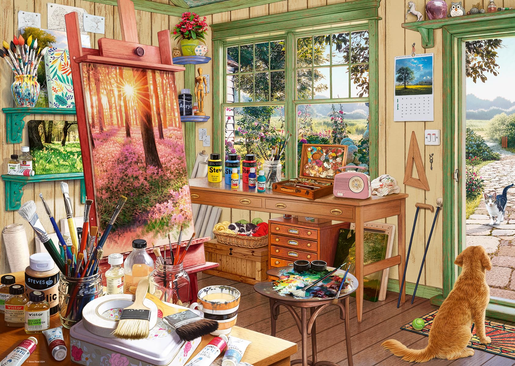 Ravensburger 1000 Piece Jigsaw Puzzle for Adults - The Artist's Cabin - High Quality Puzzle for Relaxation & Stress Relief - Perfect for Family Game Night & Home Decor - Ages 14+ (Model 12001100)
