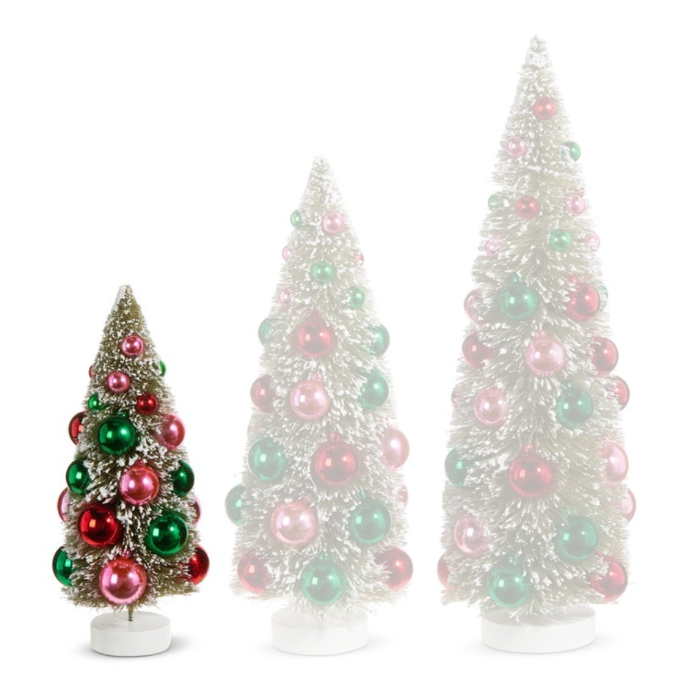 Christmas Bottle Brush Tree with Ornaments - Mini Holiday Decor for Tabletop, Mantel, and DIY Crafts