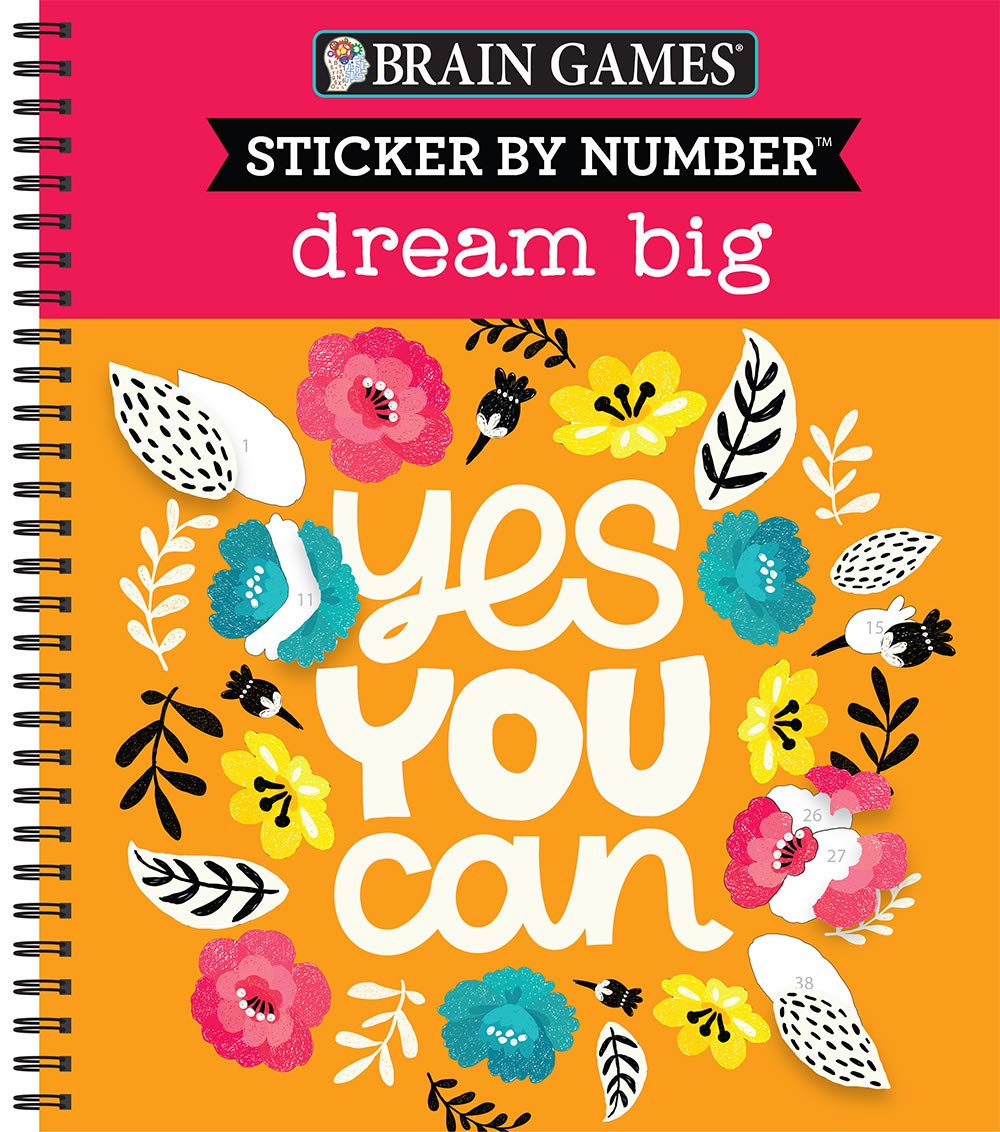 Brain Games - Sticker by Number: Dream Big | Creative DIY Art Kit for Kids & Adults | Stress Relief Activity, Home Decor, Gift Idea for Birthday & Holidays