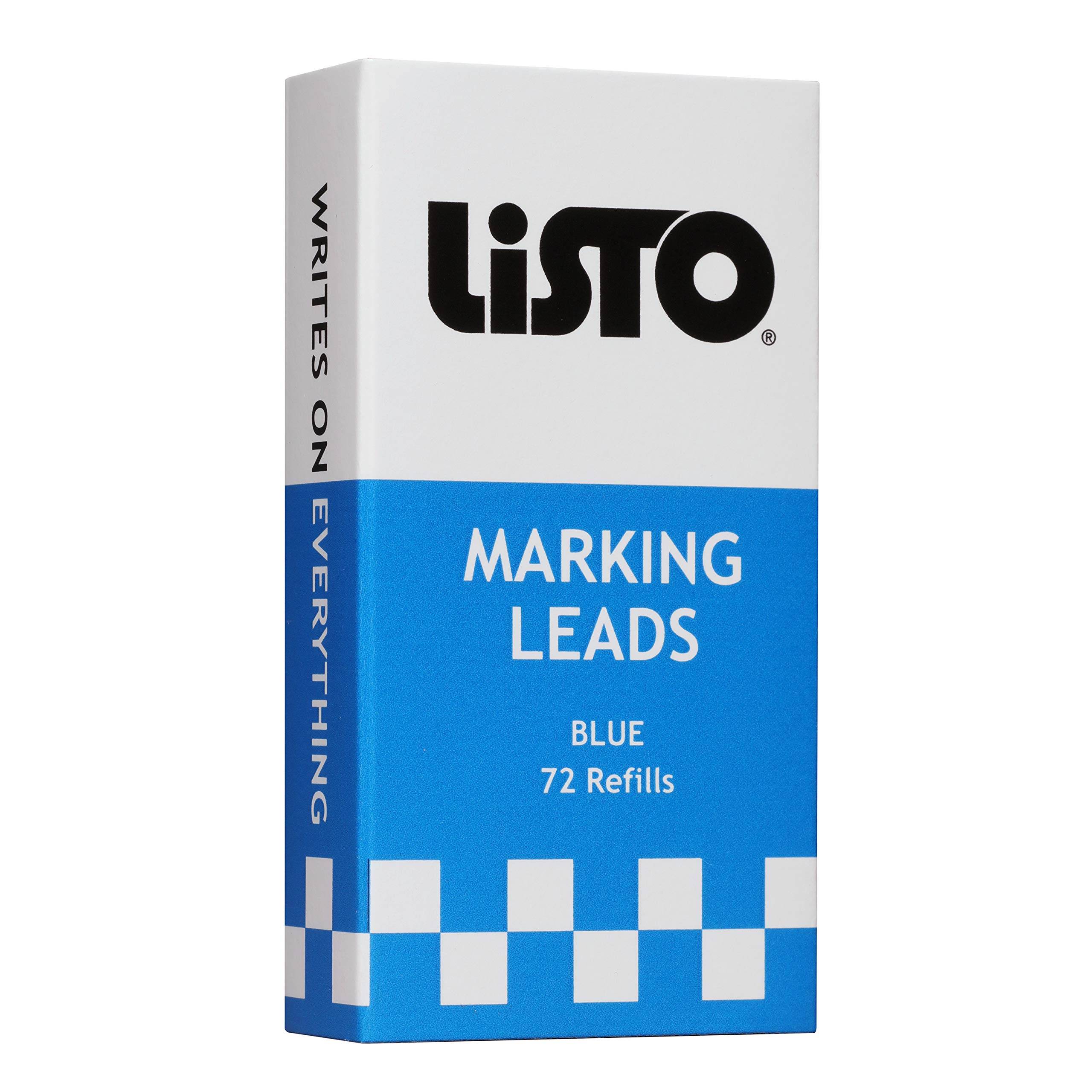 Listo 162 Marking Pencils Refill - Box of 72, Grease Pencils/China Markers/Wax Pencils - Made in USA (Blue) - Ideal for Woodworking, Metal Marking & Construction Projects