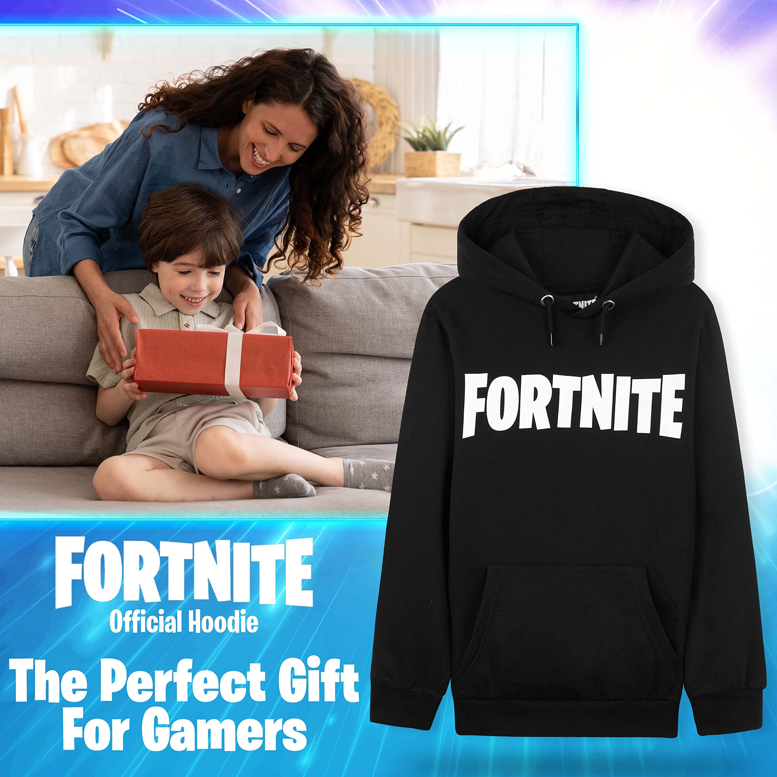 Official FORTNITE Hoodie for Boys & Kids - Gaming Jumper Sweatshirt | Perfect Gift for Gamers | Wear for Gaming Parties & School