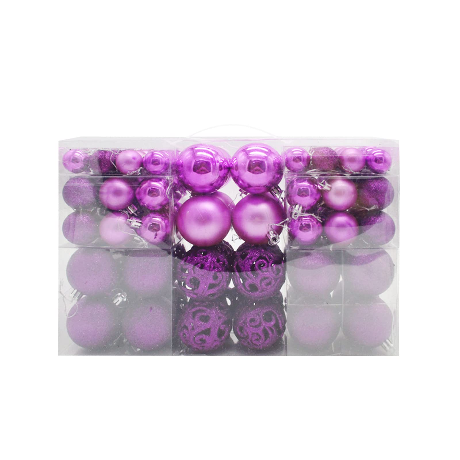 100Pcs Shatterproof Christmas Ball Ornaments - Colorful Hollow Decorative Balls for Christmas Tree, Holiday Party & Wedding Decorations (Hot Pink) - Perfect for Home, Office & Festive Events