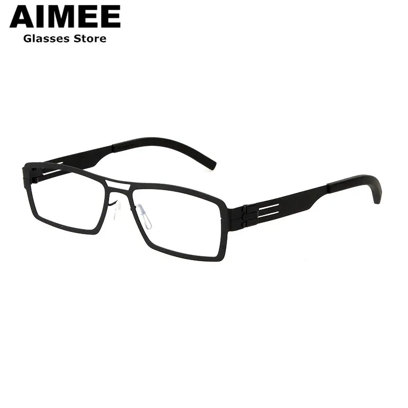 Aimee Women's Full Rim Square Double Bridge Steel Eyeglasses Frame 61173 - Stylish & Durable Eyewear for Work, Reading & Fashion Accessories