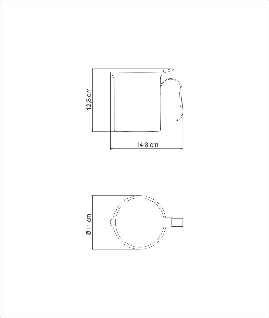 Tramontina 61570-100 Stainless Steel Coffee Pot & Milk Jug with Lid - 900ml (30oz) Capacity, 10cm Diameter, Dishwasher Safe - Perfect for Coffee Shops, Restaurants & Home Use
