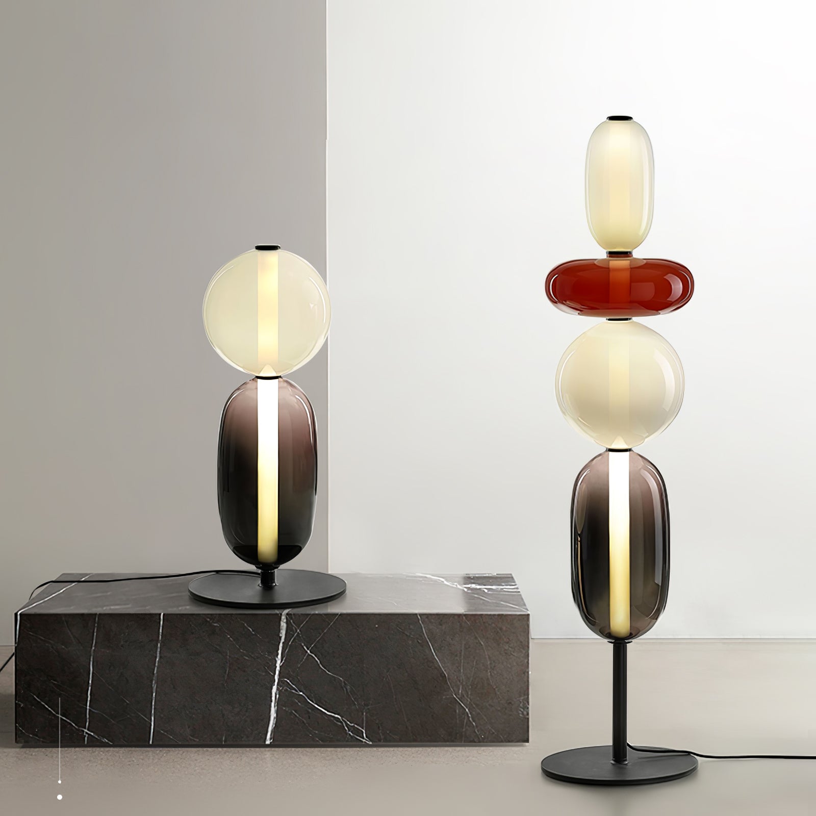 Crystal Glass Floor Lamp - Modern LED Standing Light for Living Room, Bedroom & Office Decor - Elegant Ambient Lighting for Home & Workspace