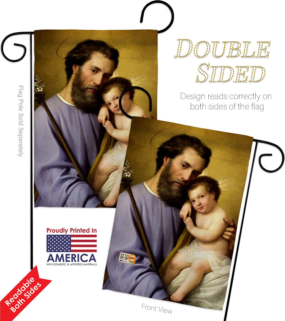 St. Joseph & Jesus Garden Flag Set - Religious Easter Decor for Home & Yard