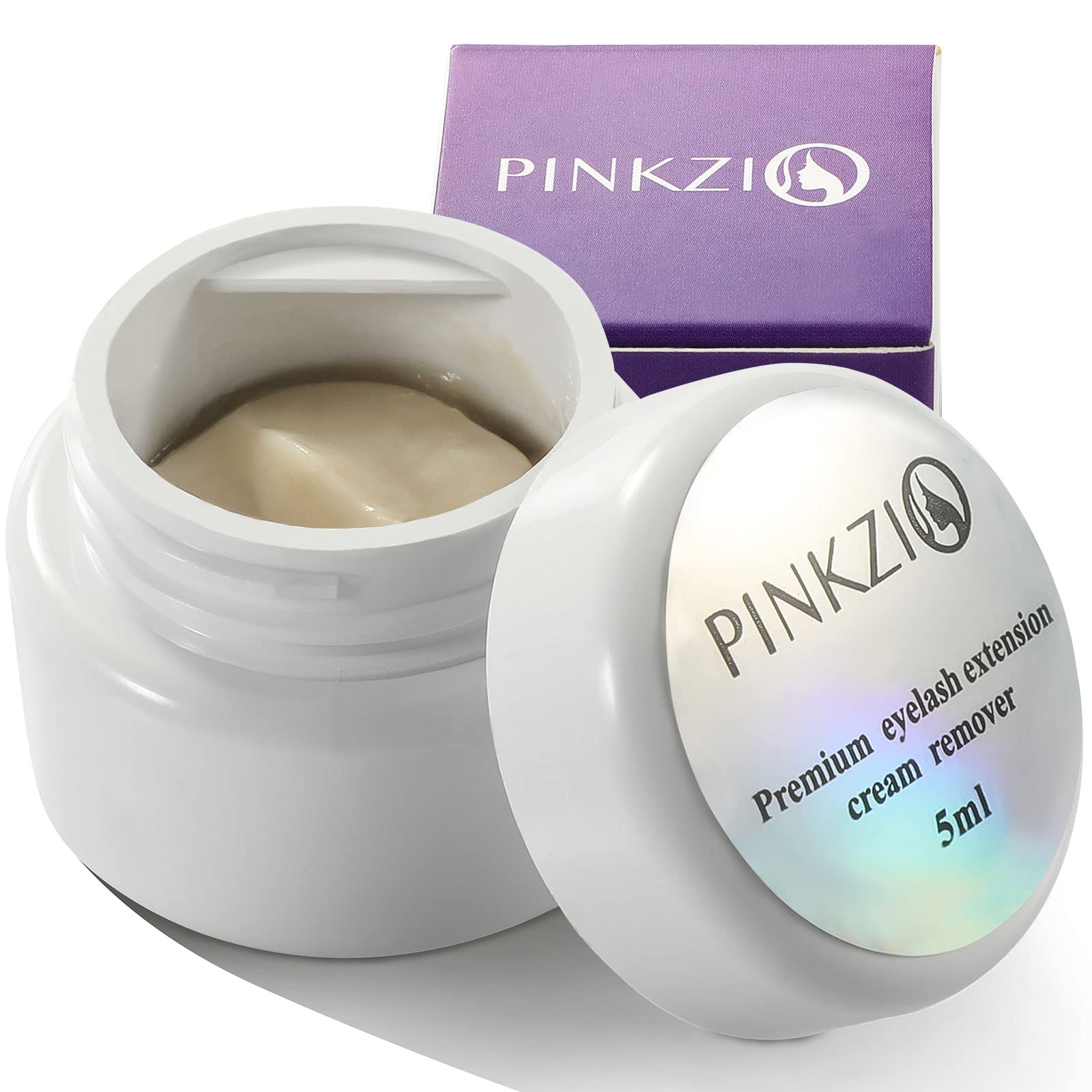 PINKZIO Eyelash Extension Glue Remover Cream - Fast Acting Lash Adhesive Dissolver, Gentle Formula for Safe Removal Without Damaging Natural Lashes (5ml, White) | Perfect for Salon Professionals & DIY Lash Extensions at Home