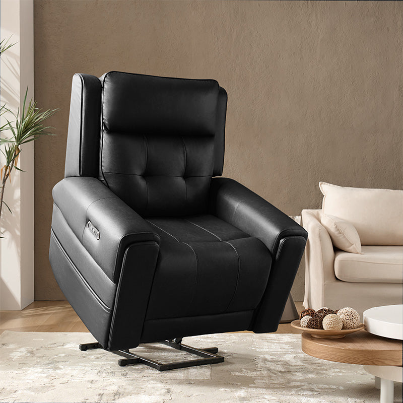 Horace Lift Support Deluxe Power Recliner Chair - Electric Massage Reclining Sofa with USB Charger & Cup Holders - Perfect for Living Room, Home Theater & Elderly Comfort