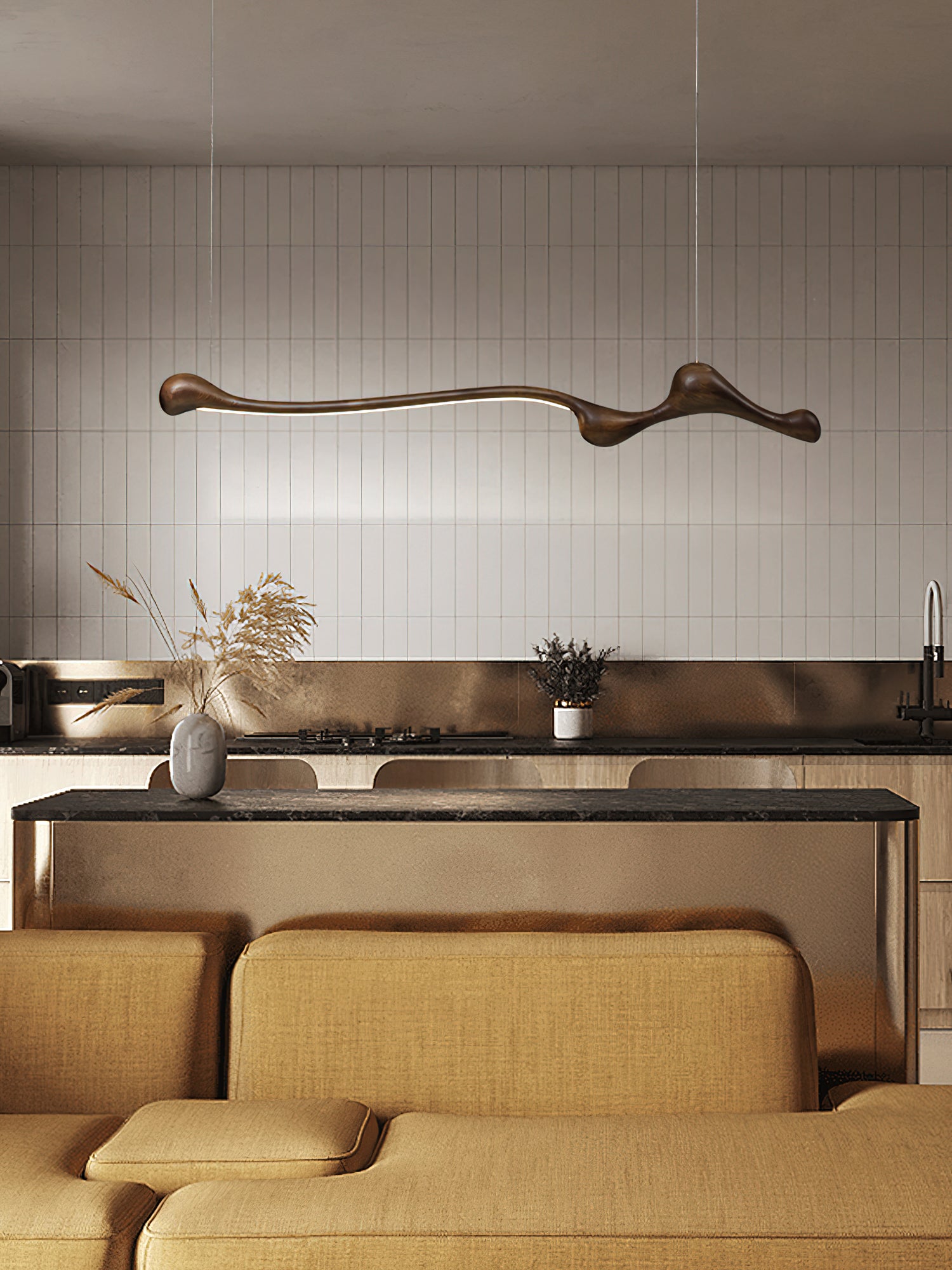 Modern Curva Pendant Lamp - Sleek Hanging Light Fixture for Dining Room, Kitchen Island & Bedroom | Energy Efficient LED Lighting