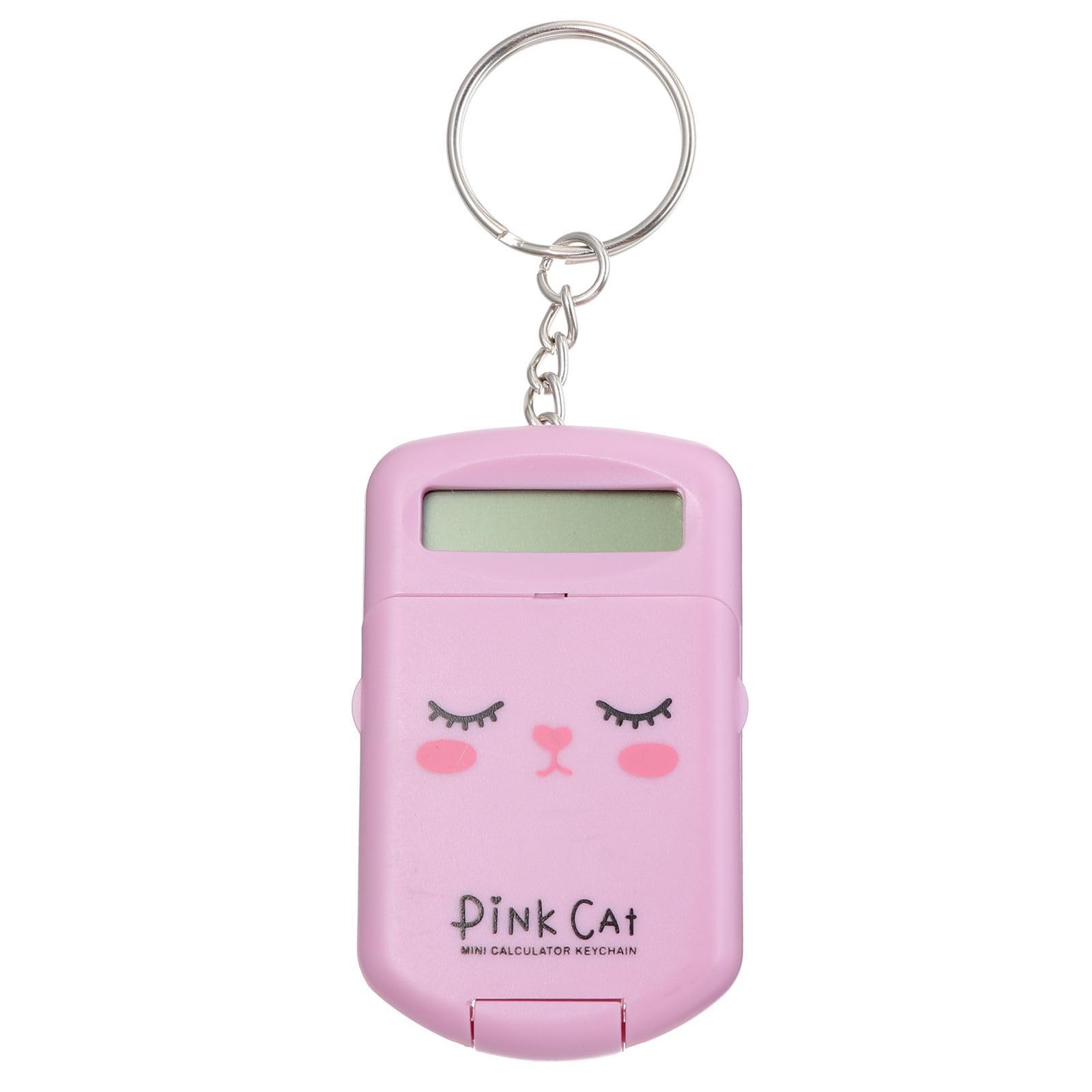 2-Pack Mini Cute Cartoon Keychain Calculator - Portable Electronic Pocket Calculator with Key Ring for Students, Office & School Supplies - Perfect for Backpacks, Keychains & Gifts (Pink)
