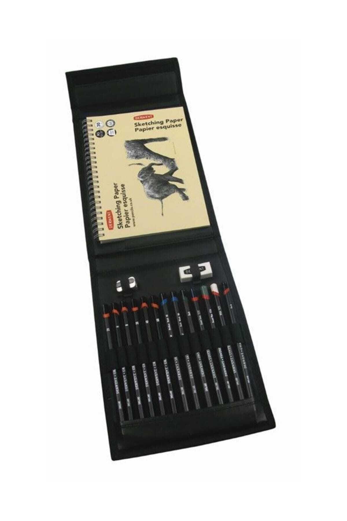 Derwent Sketching Wallet - 17-Piece Artist Sketching Set with Pencils & Accessories for Drawing, Sketching & Art Projects | Perfect for Beginners & Professionals | Ideal for Travel, Studio & Classroom Use