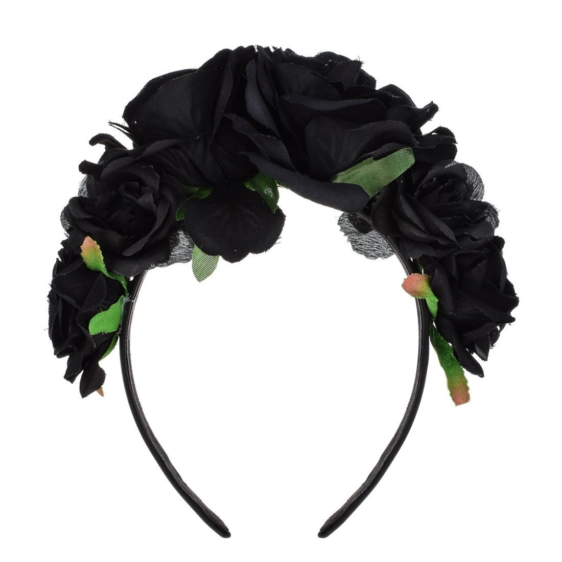 Vividsun Rose Flower Headband Floral Crown for Women - Elegant Boho Wedding Hair Accessories, Day of the Dead Headpiece - Perfect for Halloween, Cosplay, Bridal Shower & Festival Outfits