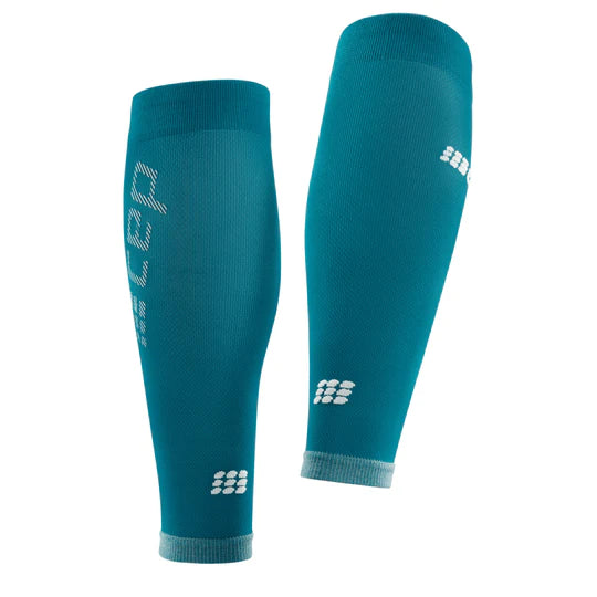Men's Ultralight Compression Calf Sleeves for Running & Sports - Breathable Support for Shin Splints & Muscle Recovery (Petrol/Light Grey) - Perfect for Marathon, Gym & Outdoor Activities