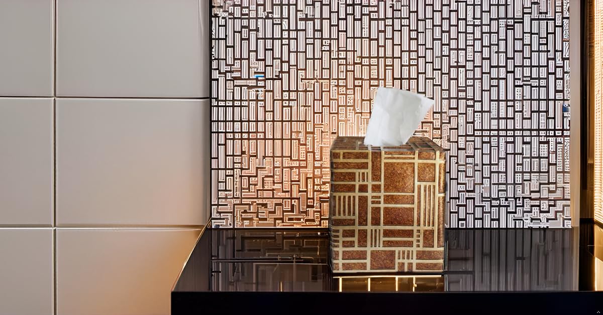 Modern Square Tissue Box Cover Holder - Elegant Bathroom Vanity & Countertop Decor, Stylish Tissue Box Cover for Bedroom, Living Room, and Office Use - Perfect for Home & Office Organization