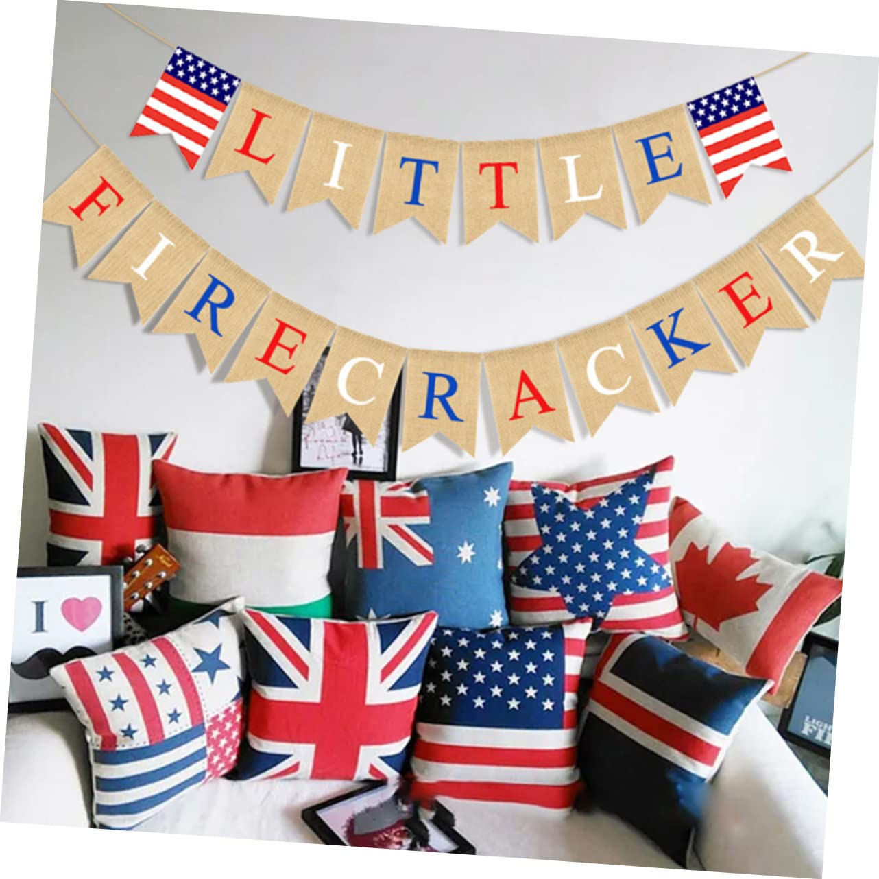 2 Sets Cabilock American Flag Party Supplies - Independence Day Decorations, Patriotic Hanging Banner for Outdoor & Indoor Use - Durable & Reusable for 4th of July, Memorial Day, Veterans Day Celebrations