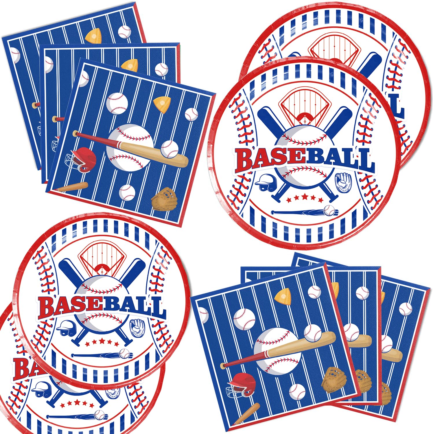 40-Pack Baseball Party Decorations Set - Includes 20 Plates & 20 Napkins for Baseball Themed Birthday Parties, Sports Events, and Team Celebrations - Perfect for Game Day Decor, Little League Parties, and Baseball Fan Gifts